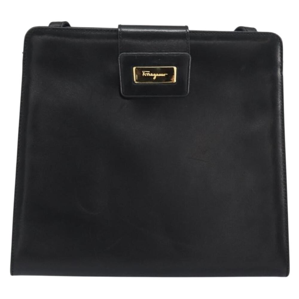 Salvatore Ferragamo Leather Shoulder Bag Black